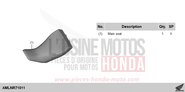 KIT,COMFORT SEAT COMP (PB-A04) de Africa Twin DCT MAT BALLISTIC BLACK METALLIC (NHA86) 2024